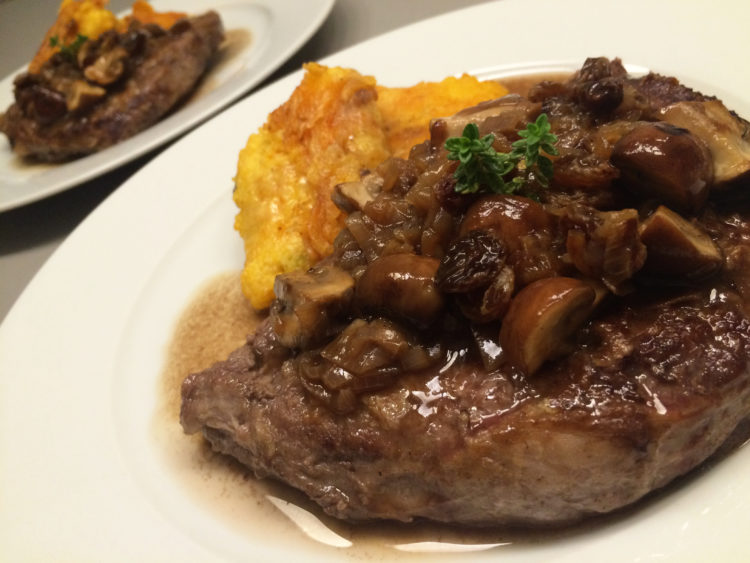 Uhudler Rostbraten Polentaschnitte Pikant