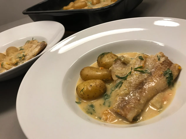 Dillfisch mit Erdäpfel